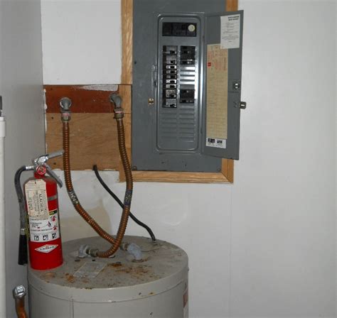 distance from water heater to electrical box|water heater electrical panel distance.